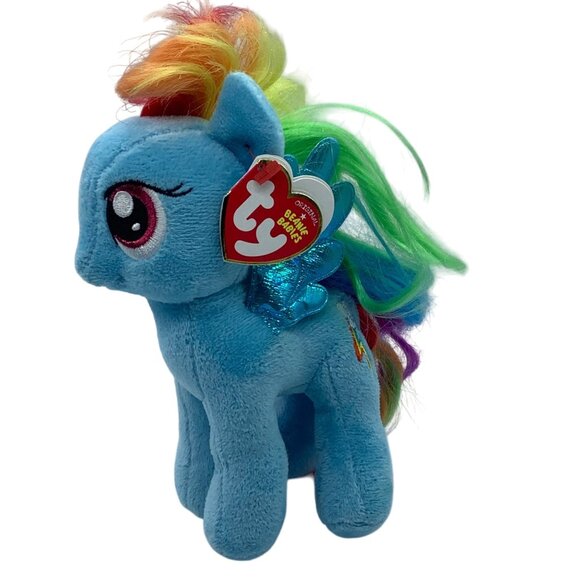 My Little Pony Ty Beanie Babies Rainbow Dash Plush Toy Stuffed Animal 7" NEW NWT - Picture 1 of 7